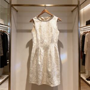 Antonio Melani | Women’s Vintage Sequin Elegant Cream Sleeveless Dress | 4